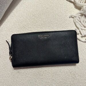 Kate Spade Large Black Zip Wallet